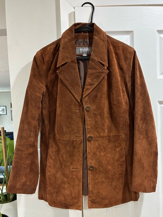 Wilsons Leather Jackets & Blazers - Wilsons Leather Suede Blazer Jacket Brown Genuine Leather Western Boho WM Small
